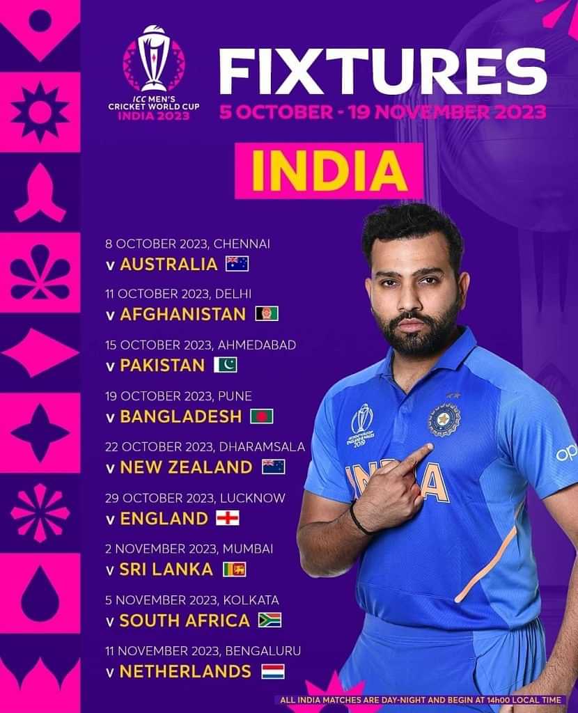 Team India Match: ICC Cricket World Cup 2023 Schedule and Squad